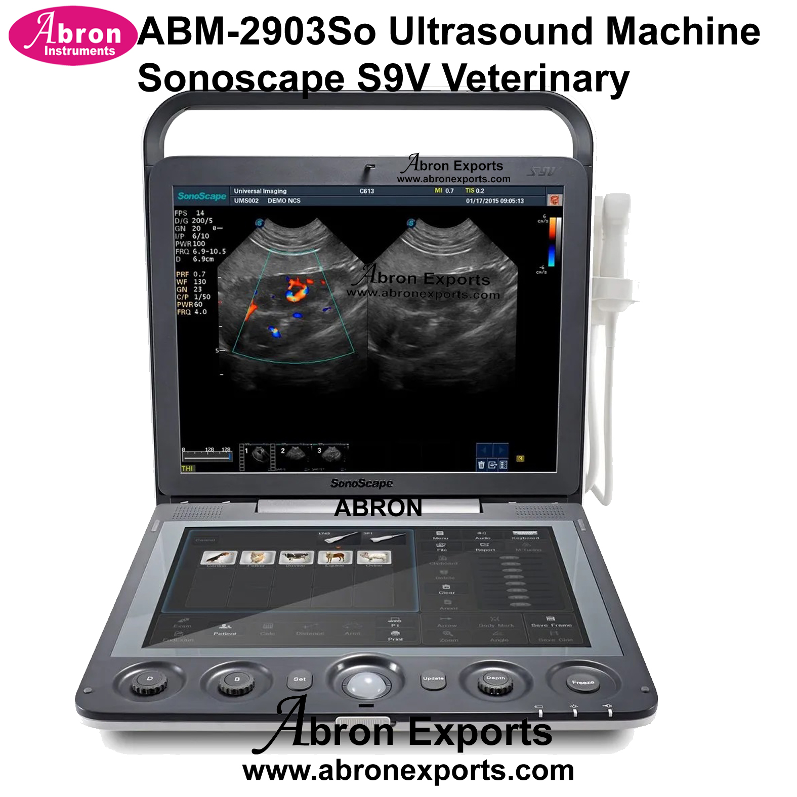 Ultrasound Machine Sonoscape S9V Hospital Medical Nursing Home Veterinary Abron ABM-2903SO 